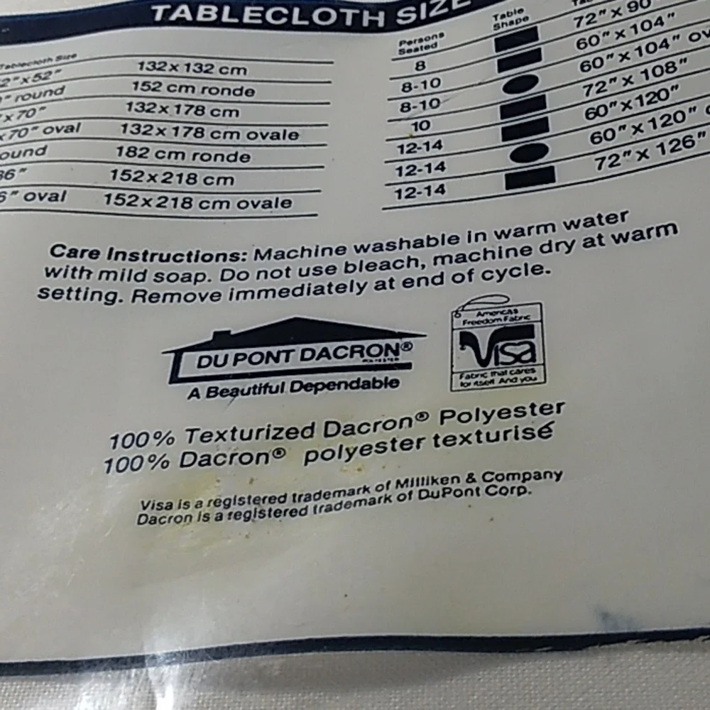 Savoy tablecloth 72 in round